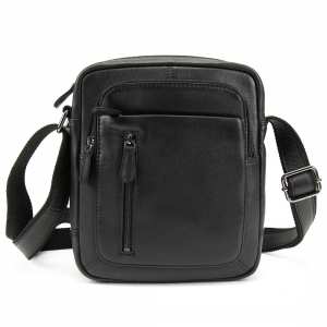 Кожаная сумка через плечо в черном цвете Tavinchi R-10955A