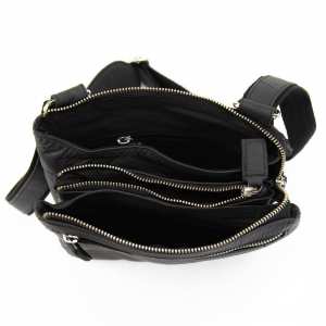 Тонкий мессенджер черный кожаный Tavinchi AJ-TV-102A