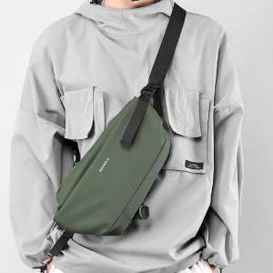 Сумка-слинг текстильная цвета хаки Confident AT05-T-413KH