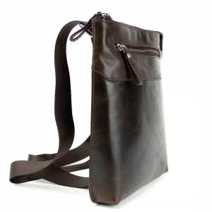 Тонкий кожаный вертикальный мессенджер Tavinchi S-TV-4142C