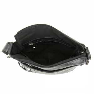 Мужской кожаный мессенджер черный Tavinchi AJ-TV-110A