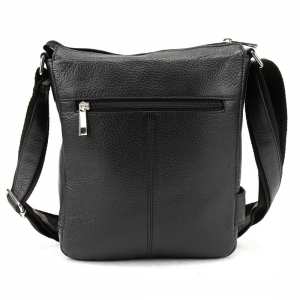 Мужской кожаный мессенджер черный Tavinchi AJ-TV-110A