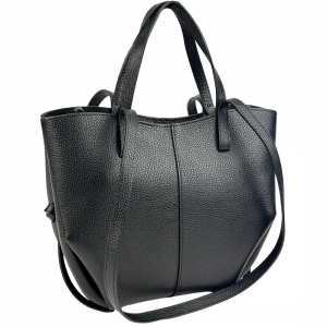 Черная кожаная женская сумка средних размеров Firenze Italy F-IT-7666A