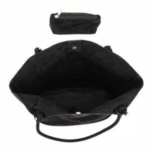 Вместительный шоппер черного цвета Lilly P3-654A