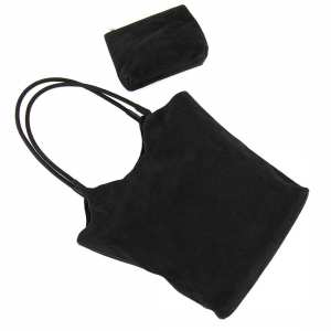 Вместительный шоппер черного цвета Lilly P3-654A