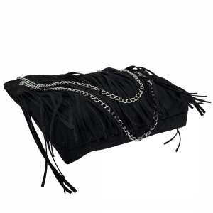 Замшевая сумочка на цепочке с бахромой Lilly P2-8206A