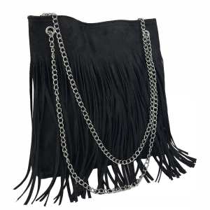 Замшевая сумочка на цепочке с бахромой Lilly P2-8206A