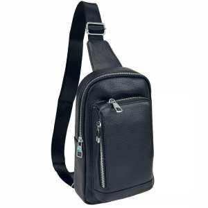 Кожаный черный слинг через плечо Tiding Bag A25F-250131A