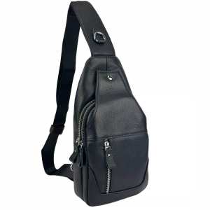 Кожаный черный слинг через плечо Tiding Bag A25F-6809-1A