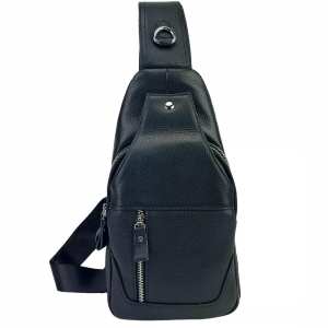 Кожаный черный слинг через плечо Tiding Bag A25F-6809-1A