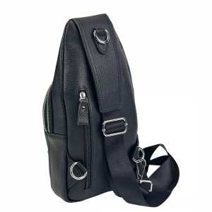 Кожаный черный слинг через плечо Tiding Bag A25F-6809-1A