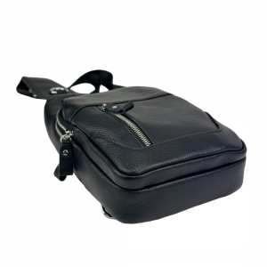 Кожаный черный слинг через плечо Tiding Bag A25F-6809-1A