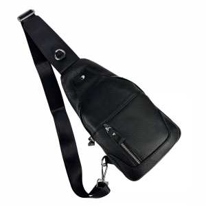 Кожаный черный слинг через плечо Tiding Bag A25F-6809-1A