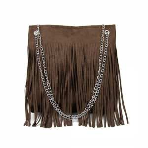 Замшевая сумочка на цепочке с бахромой Lilly P2-8206DB