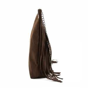 Замшевая сумочка на цепочке с бахромой Lilly P2-8206DB