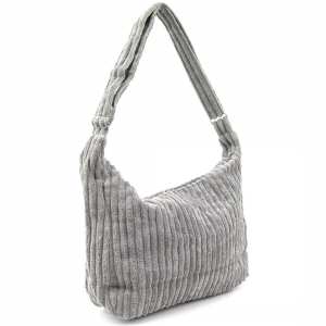 Вельветовая женская сумка серая Lilly P4-8298G