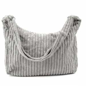 Вельветовая женская сумка серая Lilly P4-8298G