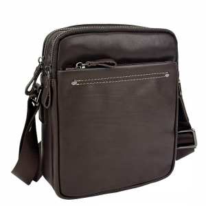 Мессенджер кожаный коричневый Tiding Bag 8713C