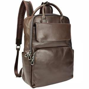 Мужской кожаный рюкзак коричневый Tiding Bag 8046C