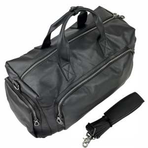 Дорожная сумка кожанная черная Tiding Bag 2081A