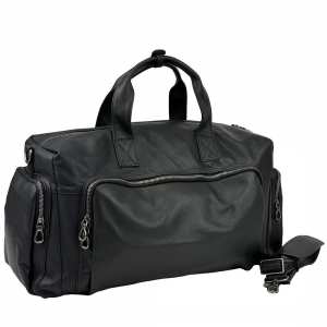 Дорожная сумка кожанная черная Tiding Bag 2081A