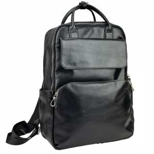 Мужской кожаный рюкзак черный Tiding Bag 8046A