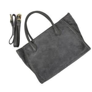 Шоппер замшевый темно-серый Firenze Italy F-IT-7685DG