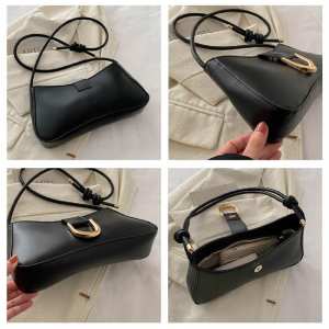 Кросбоді з еко-шкіри чорне Lilly P2-6718A