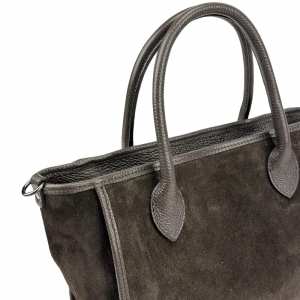 Шоппер замшевый темно-коричневый Firenze Italy F-IT-7685DB