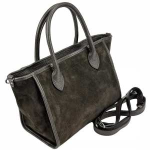 Шоппер замшевый темно-коричневый Firenze Italy F-IT-7685DB