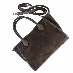 Шоппер замшевый темно-коричневый Firenze Italy F-IT-7685DB