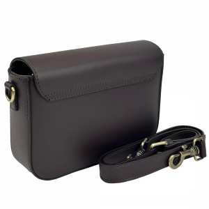 Кожаная сумочка кроссбоди шоколадного цвета Firenze Italy F-IT-1018DB-S