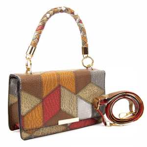 Кросбоді з еко-шкіри з геометричним малюнком Lilly P2-15119230R