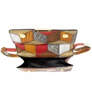 Кросбоді з еко-шкіри з геометричним малюнком Lilly P2-15119230R