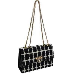 Твідова сумка на ланцюжку з клапаном Lilly P2-1401-1AW Твідова сумка на ланцюжку з клапаном Lilly P2-1401-1AW