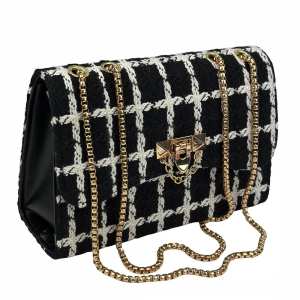 Твідова сумка на ланцюжку з клапаном Lilly P2-1401-1AW Твідова сумка на ланцюжку з клапаном Lilly P2-1401-1AW