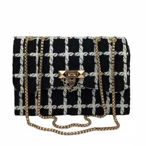 Твідова сумка на ланцюжку з клапаном Lilly P2-1401-1AW Твідова сумка на ланцюжку з клапаном Lilly P2-1401-1AW