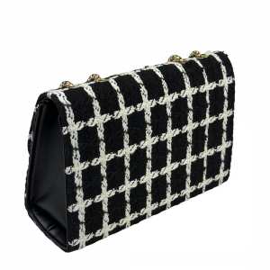 Твідова сумка на ланцюжку з клапаном Lilly P2-1401-1AW Твідова сумка на ланцюжку з клапаном Lilly P2-1401-1AW