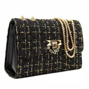 Твідова сумка на ланцюжку з клапаном Lilly P2-1401-1A Твідова сумка на ланцюжку з клапаном Lilly P2-1401-1A