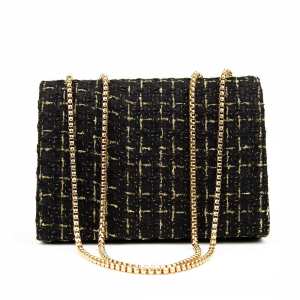 Твідова сумка на ланцюжку з клапаном Lilly P2-1401-1A Твідова сумка на ланцюжку з клапаном Lilly P2-1401-1A