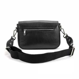 Кросбоді шкіряне чорне на замку Firenze Italy F-IT-9555A