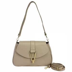 Кросбоді жіноче шкіряне бежеве Firenze Italy F-IT-3000B