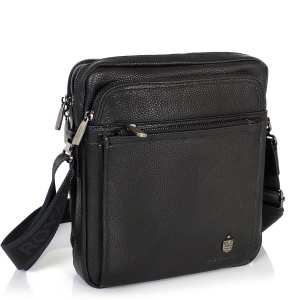 Сумка через плечо кожаная черная Royal Bag RB-008A