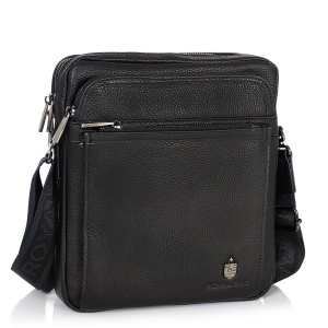 Сумка через плече шкіряна чорна Royal Bag RB-008A