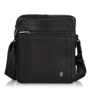 Сумка через плече шкіряна чорна Royal Bag RB-008A