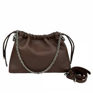 Кроссбоди кожаное на затяжке UnaBorsetta NW11-6851DB