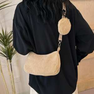 Вельветова сумка через плече з гаманцем Lilly P4-9620B Вельветова сумка через плече з гаманцем Lilly P4-9620B