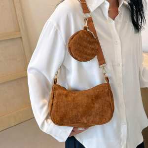 Вельветова сумка через плече з гаманцем Lilly P4-9620C Вельветова сумка через плече з гаманцем Lilly P4-9620C