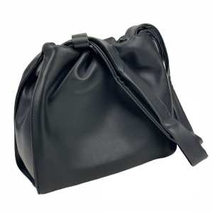 М'яка шкіряна сумка жіноча чорна UnaBorsetta NW11-6737A