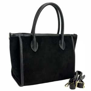 Шоппер замшевый черный Firenze Italy F-IT-7685A